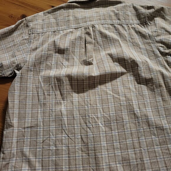 Ocean Pacific Short Sleeve Button Front Plaid Shirt LARGE - Picture 2 of 7